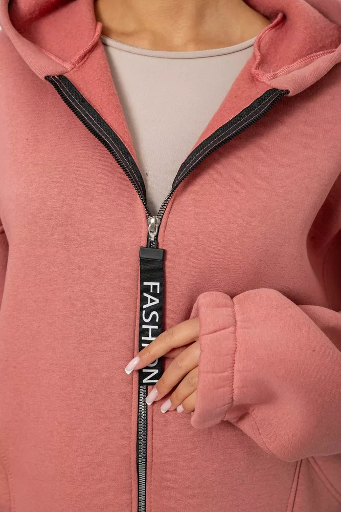 Купить Спортивный костюм женский на флисе, цвет пудровый, 247R1058-5 - Фото №5