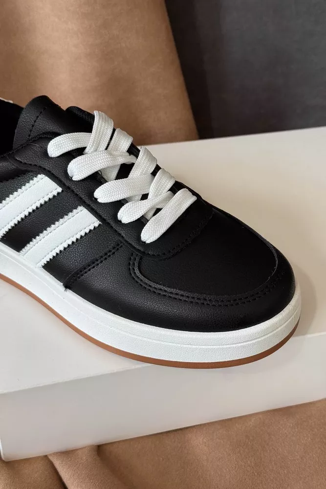 Купить Кеды женские замша, цвет бело-черный, 248RJH500-6 оптом - Фото №2