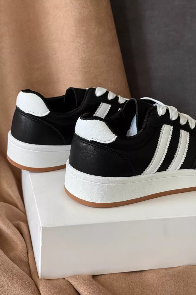 Купить Кеды женские замша, цвет бело-черный, 248RJH500-6 оптом - Фото №4