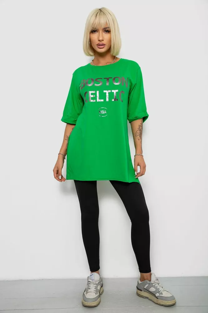 Купить Футболка женская с принтом, цвет зеленый, 244R1039 - Фото №2