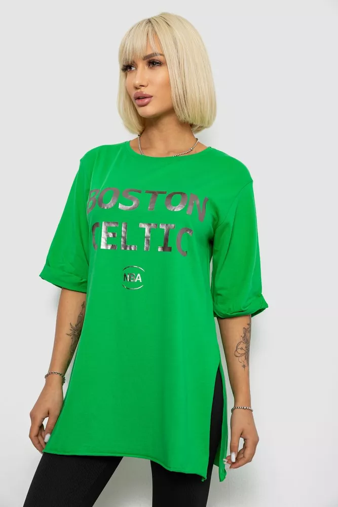 Купить Футболка женская с принтом, цвет зеленый, 244R1039 - Фото №3