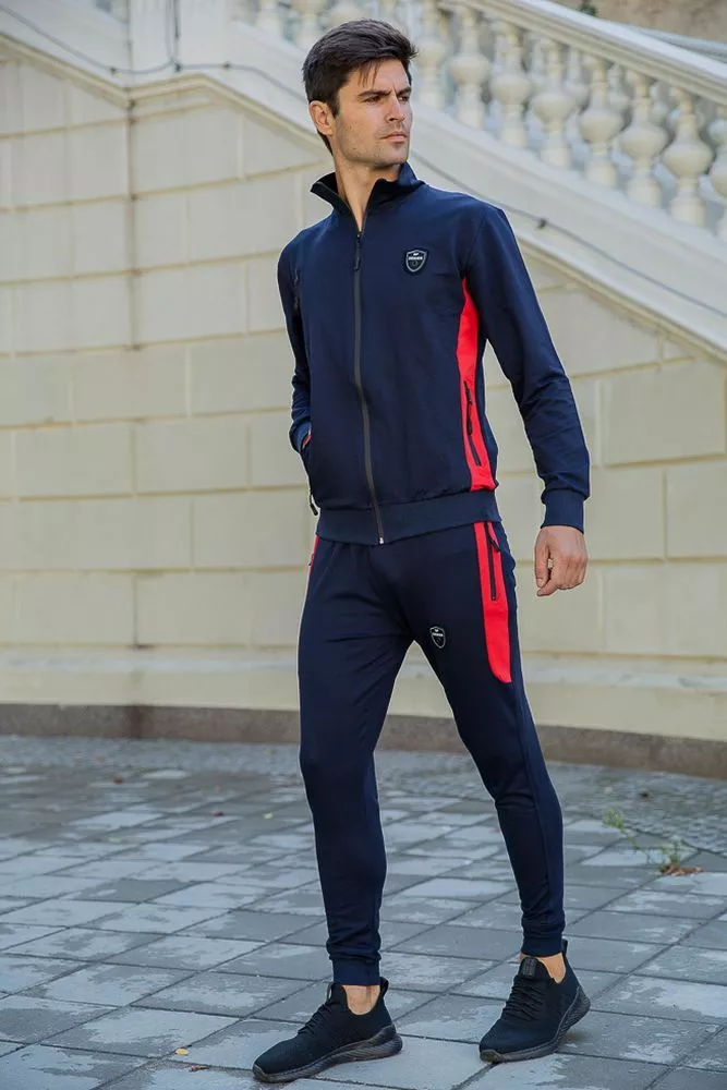 Купити Чоловічий спортивний костюм, синього кольору, 154R100-01 - Фото №4