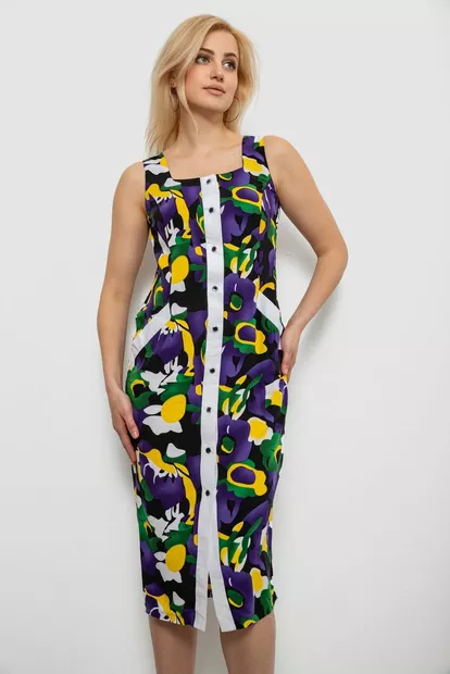 Сарафан женский с принтом, цвет фиолетовый, 230R029