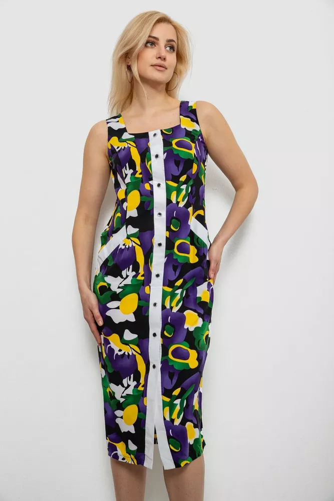 Купить Сарафан женский с принтом, цвет фиолетовый, 230R029 - Фото №1