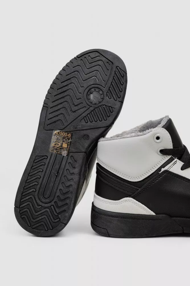 Купити Кросівки жіночі зимові на хутрі, колір чорно-сірий, 248RAD500-6 - Фото №4