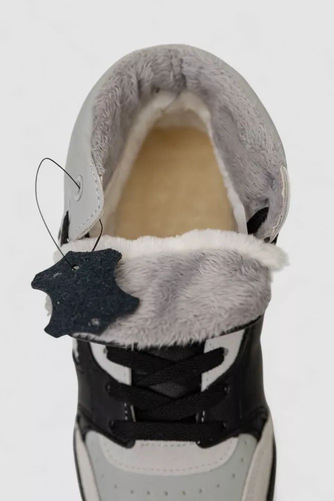 Купити Кросівки жіночі зимові на хутрі, колір чорно-сірий, 248RAD500-6 - Фото №5