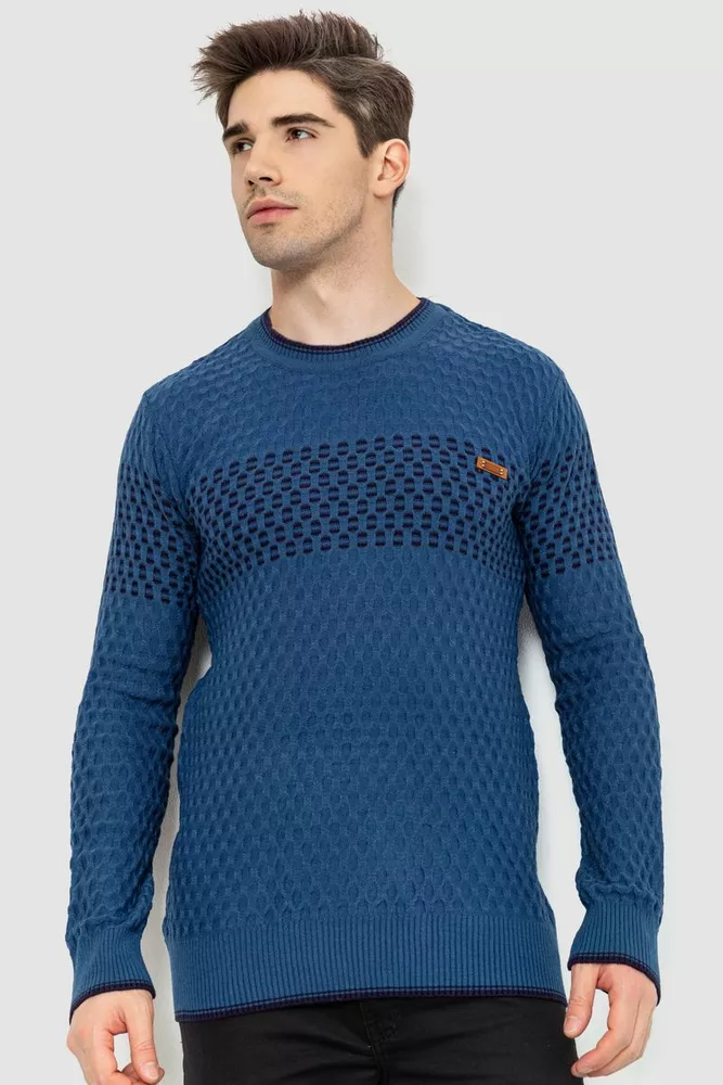 Купити Светр чоловічий, колір джинс, 214R606 - Фото №1