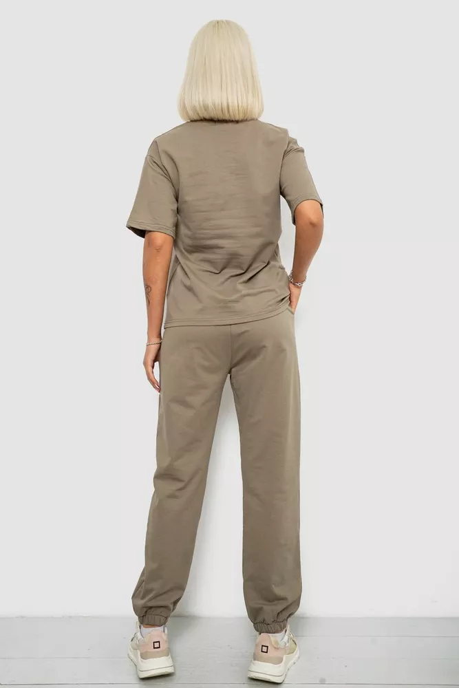 Купить Костюм женский повседневный однотонный, цвет хаки, 221R101 - Фото №4