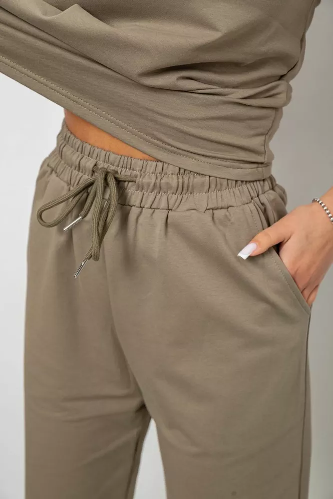 Купить Костюм женский повседневный однотонный, цвет хаки, 221R101 - Фото №5