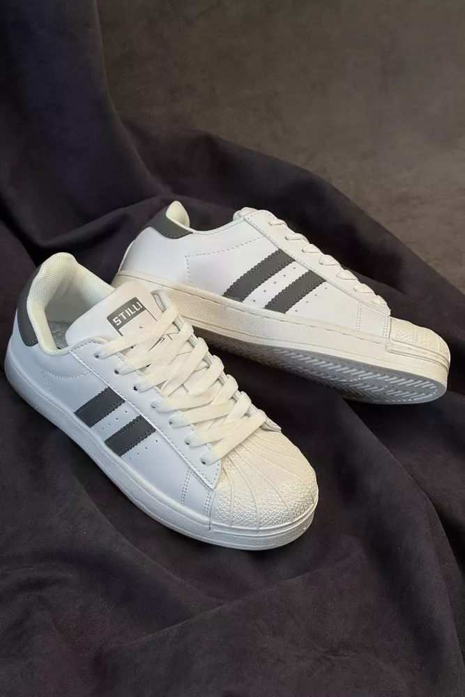 Купить Кроссовки женские демисезонные, цвет бело-серый, 248RHB640 оптом - Фото №1