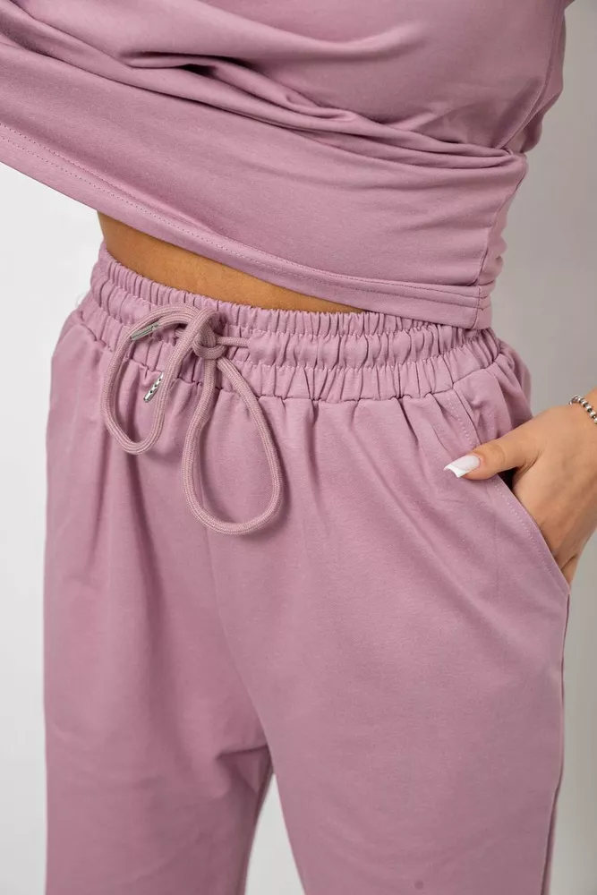 Купить Костюм женский повседневный однотонный, цвет пудровый, 221R101 - Фото №5