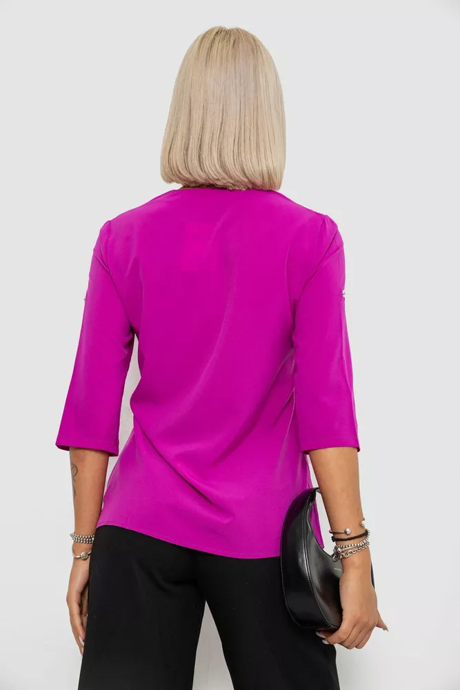 Купити Блуза класична з принтом, колір фуксія, 230R191-1 - Фото №4