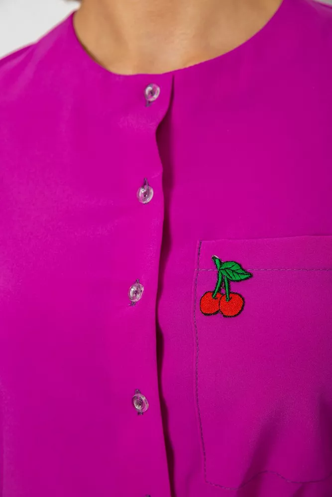 Купити Блуза класична з принтом, колір фуксія, 230R191-1 - Фото №5