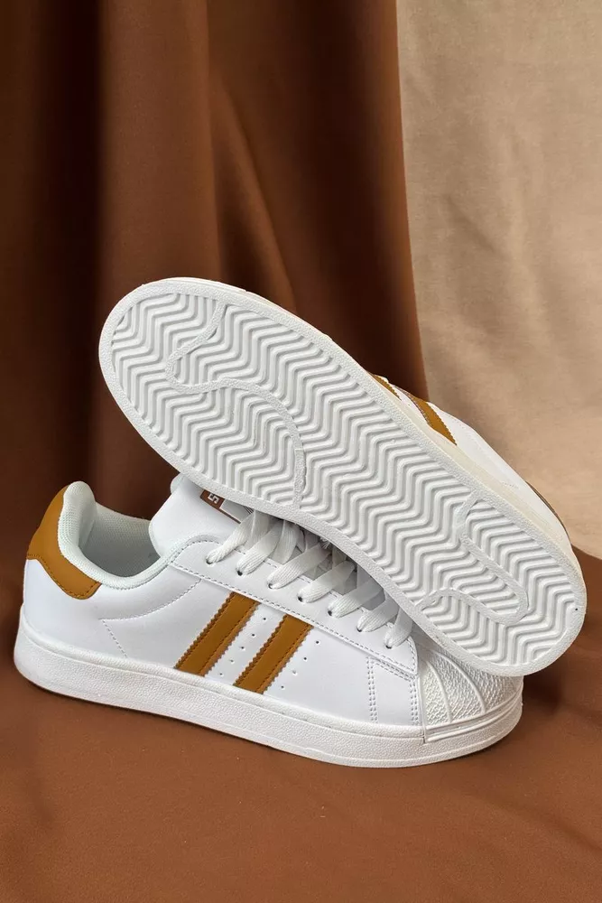 Купить Кроссовки женские демисезонные, цвет бело-коричневый, 248RHB640 оптом - Фото №4