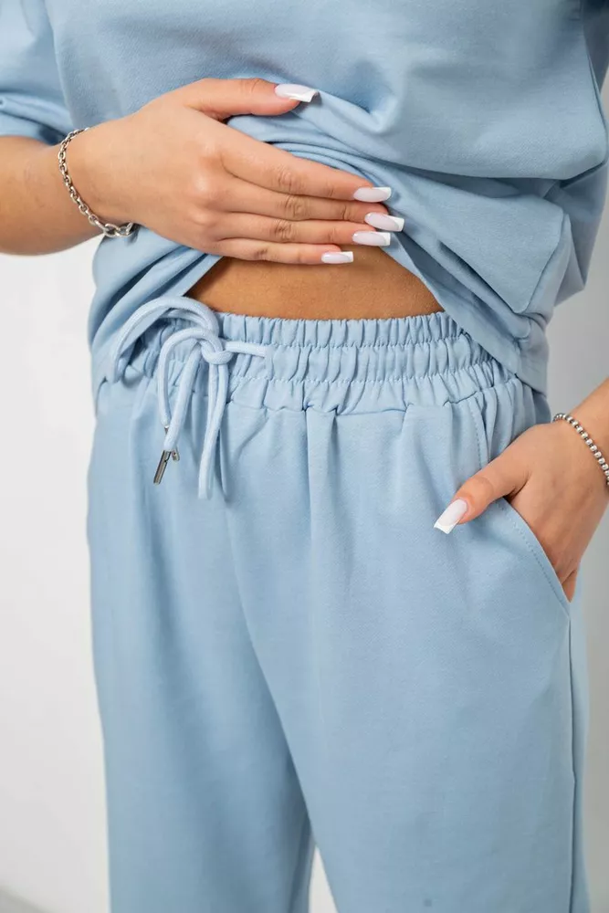 Купить Костюм женский повседневный однотонный, цвет голубой, 221R101 - Фото №5