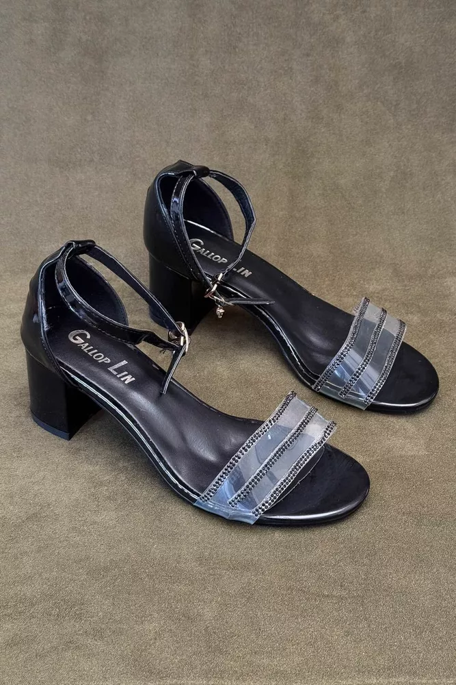 Купити Босоніжки жіночі, колір чорний, 243RE279 - Фото №1