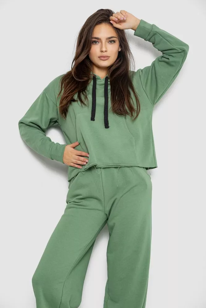 Купити Спортивний костюм жіночий двонитка, колір оливковий, 252R500 - Фото №2
