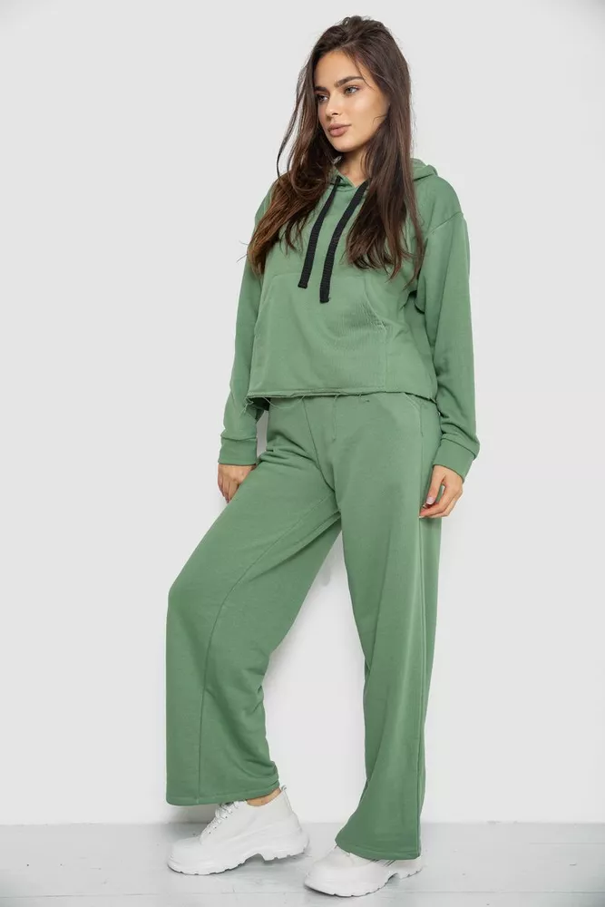 Купити Спортивний костюм жіночий двонитка, колір оливковий, 252R500 - Фото №3