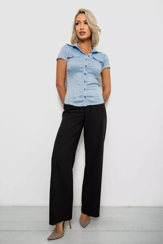 Купить Рубашка классическая в полоску, цвет голубой, 230R667 оптом - Фото №2