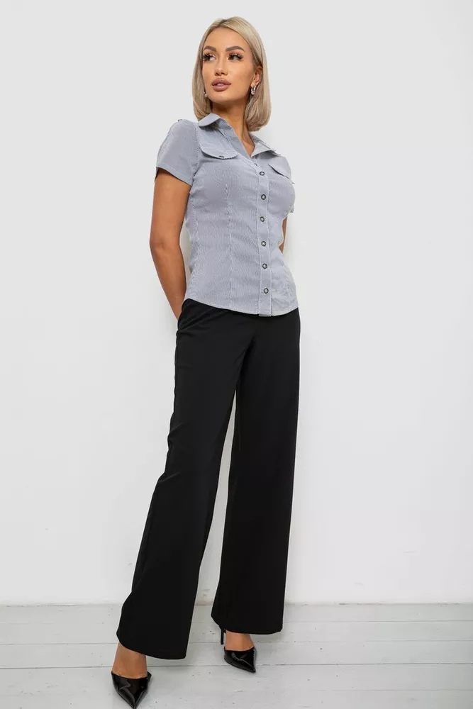 Купить Рубашка классическая в полоску, цвет серый, 230R667 оптом - Фото №2