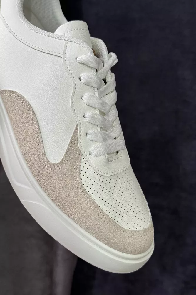 Купить Кеды мужские, цвет бело-бежевый, 248RR128-8R - Фото №3