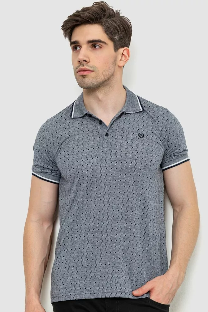 Купити Поло чоловіче, колір джинс, 214R2876 - Фото №1