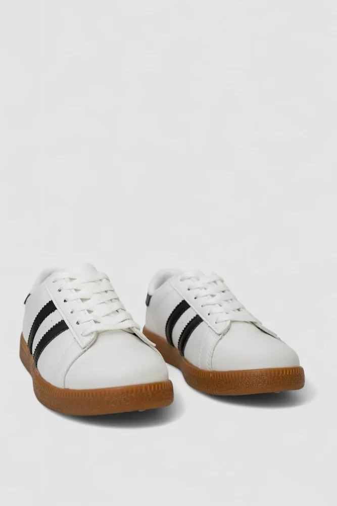 Купить Кроссовки женские кожа  -уценка, цвет бело-черный, 248RL2420-6-U - Фото №3