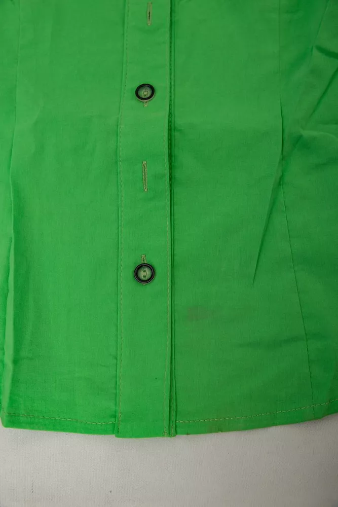 Купити Сорочка жіноча однотонна  -уцінка, колір зелений, 230R068-11-U-91 - Фото №6