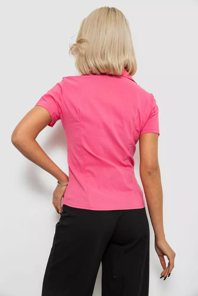 Купить Рубашка женская однотонная  -уценка, цвет розовый, 230R068-11-U-86 - Фото №4