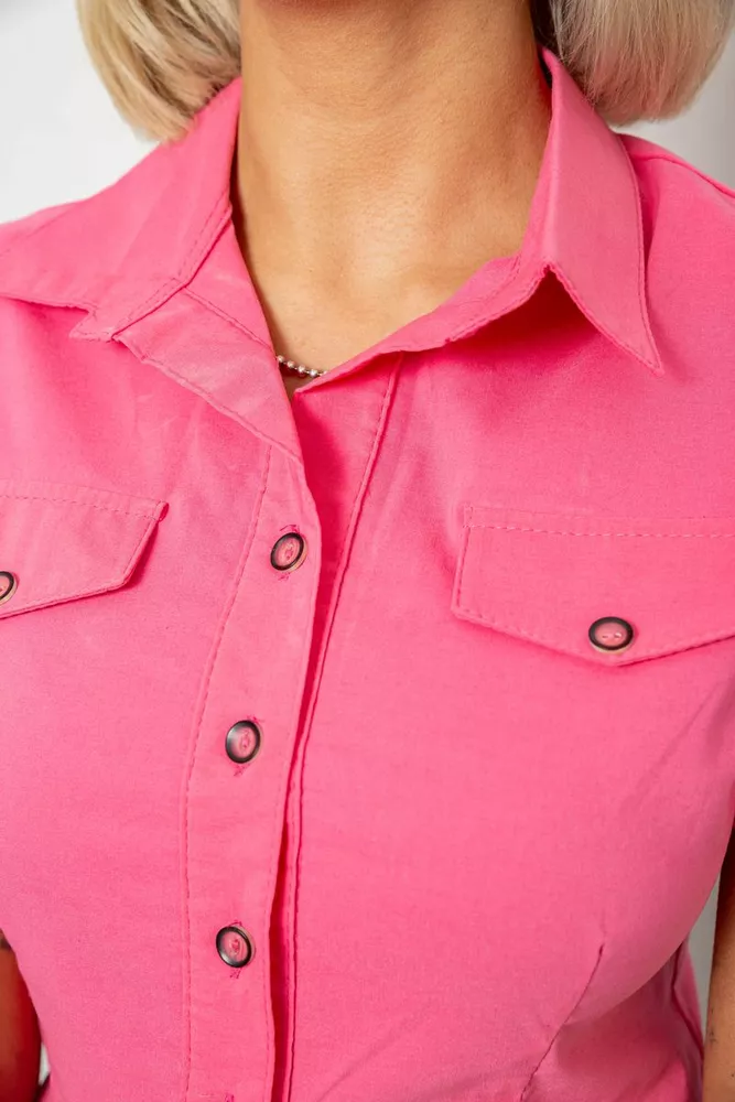 Купить Рубашка женская однотонная  -уценка, цвет розовый, 230R068-11-U-86 - Фото №5
