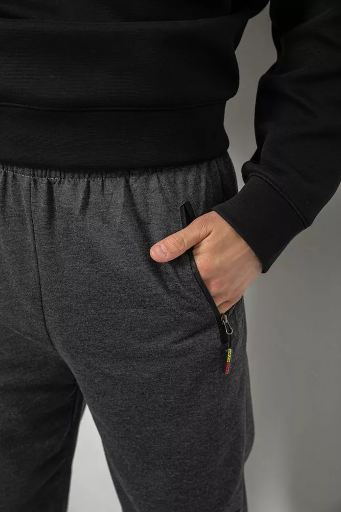 Купити Спортивні штани чоловічі однотонні, колір темно-сірий, 244RY-440 - Фото №5