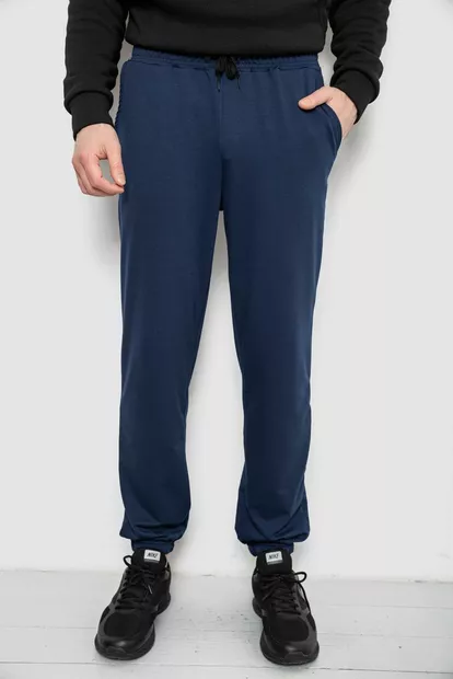 Спортивные штаны мужские двухнитка, цвет темно-синий, 241R8003
