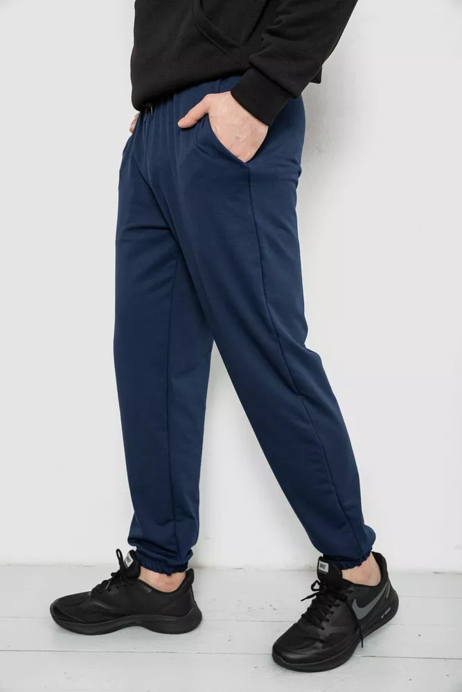 Купити Спортивні штани чоловічі двонитка, колір темно-синій, 241R8003 - Фото №3