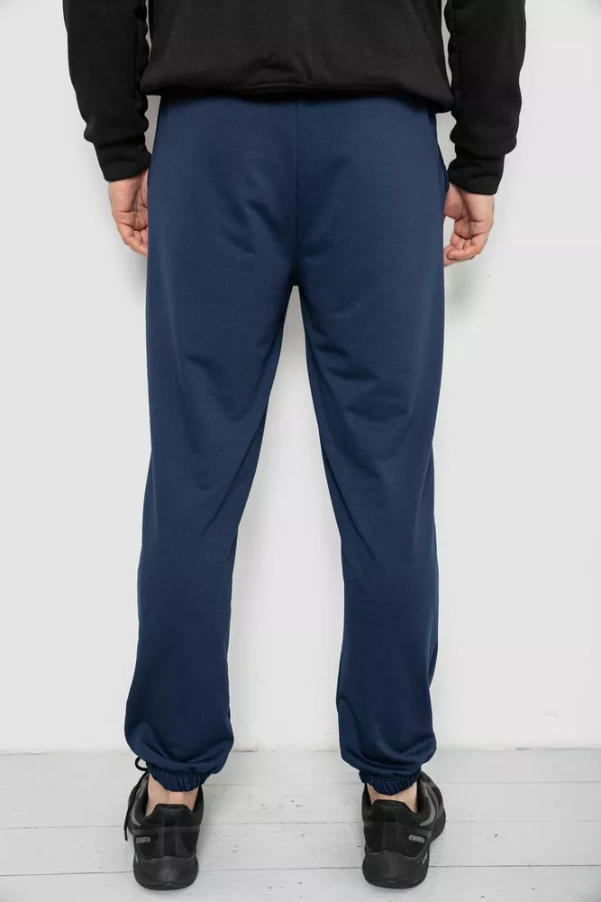 Купити Спортивні штани чоловічі двонитка, колір темно-синій, 241R8003 - Фото №4