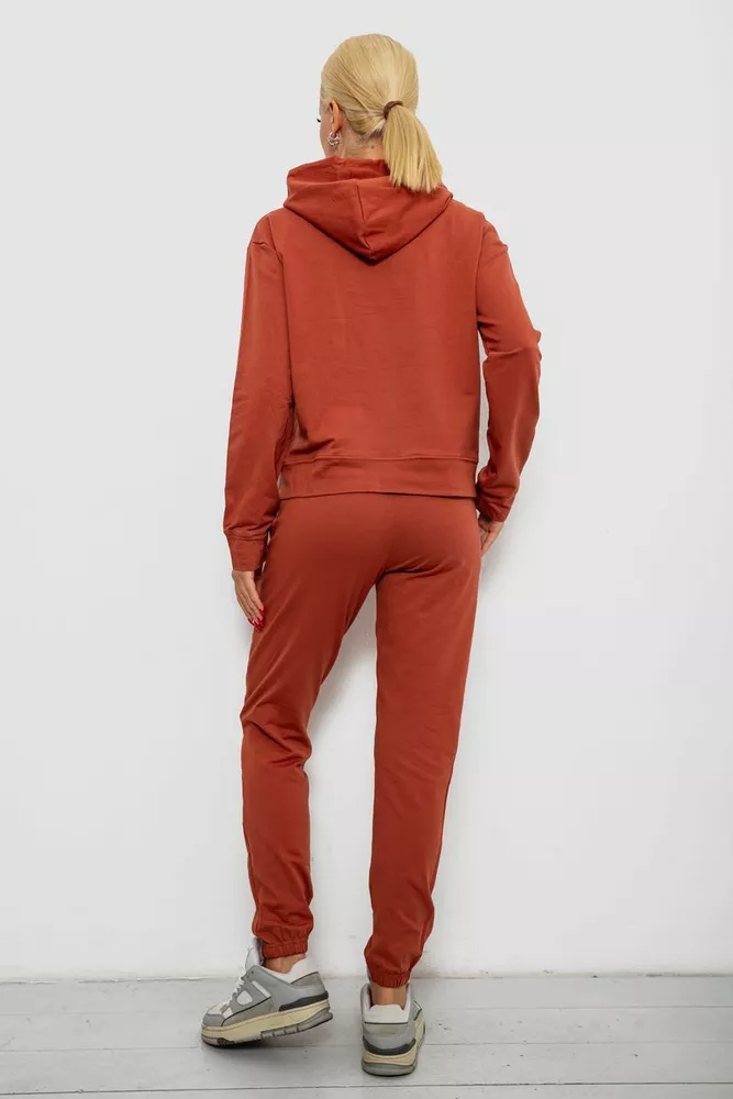 Купити Спортивний костюм жіночий двонитка  -уцінка, колір теракотовий, 214R1419-004-U-7 - Фото №4