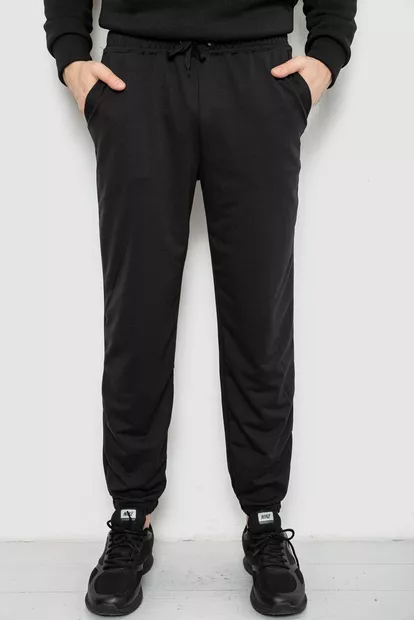 Спортивные штаны мужские двухнитка, цвет черный, 241R8003