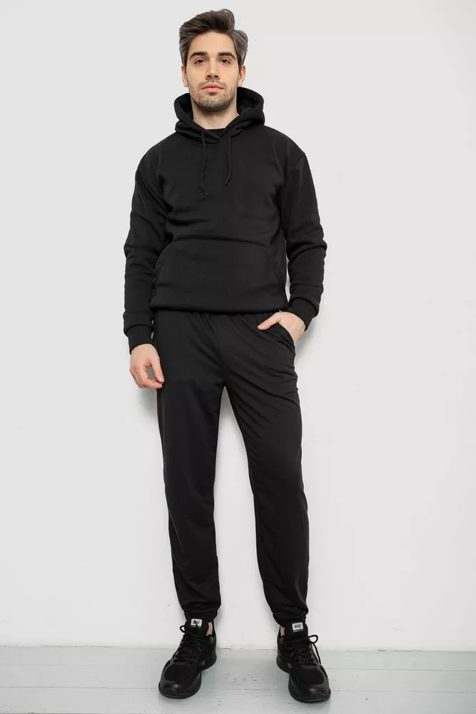 Купити Спортивні штани чоловічі двонитка, колір чорний, 241R8003 - Фото №2