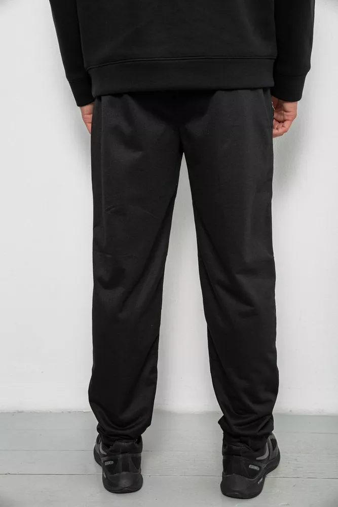 Купити Спортивні штани чоловічі однотонні, колір чорний, 244RY-440 - Фото №4