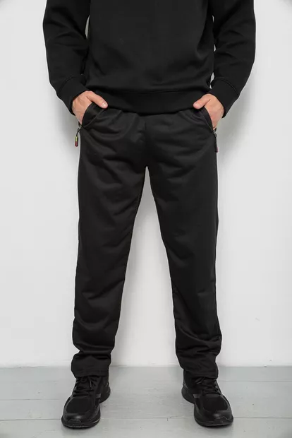 Спортивные штаны мужские однотонные, цвет черный, 244RY-440