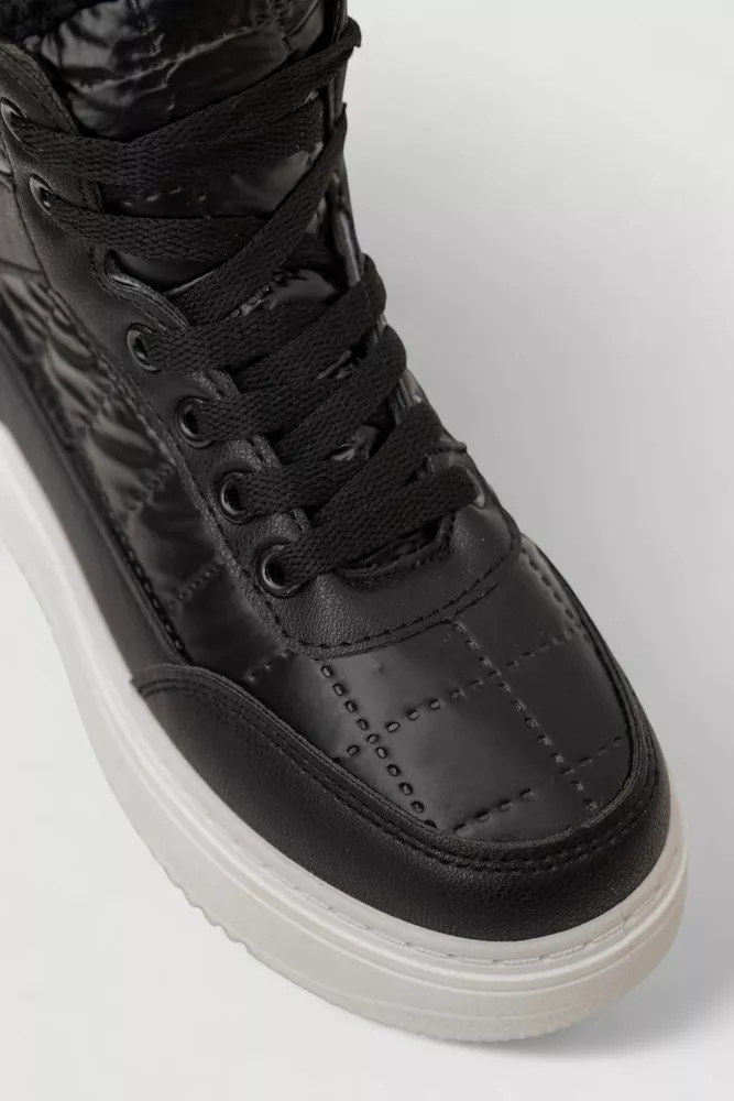 Купить Кроссовки женские зимние на меху, цвет черно-белый, 248RK03 - Фото №2