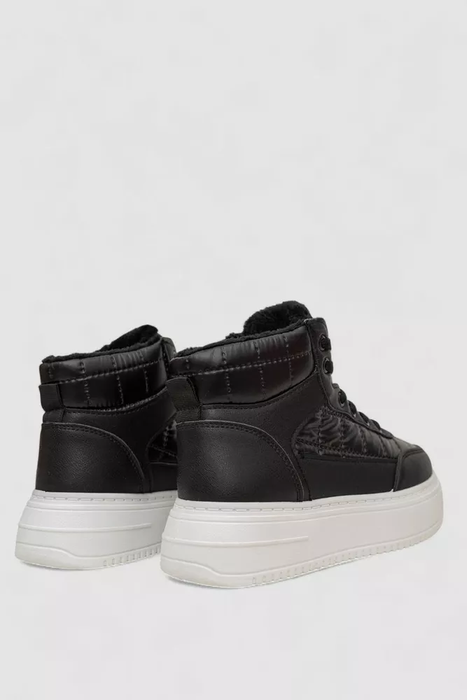 Купить Кроссовки женские зимние на меху, цвет черно-белый, 248RK03 - Фото №4