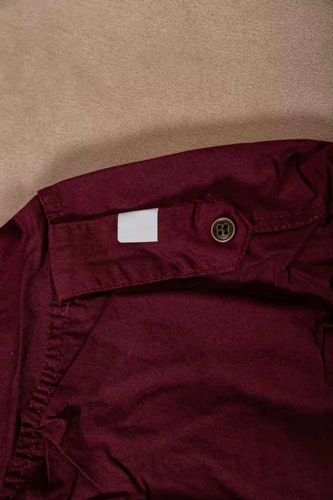 Купить Рубашка мужская однотонная с принтом  -уценка, цвет бордовый, 186R02-U-2 оптом - Фото №6