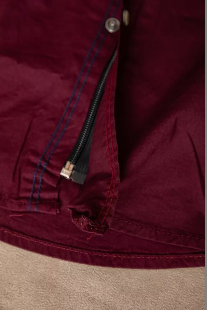 Купить Рубашка мужская однотонная с принтом  -уценка, цвет бордовый, 186R02-U-5 - Фото №6