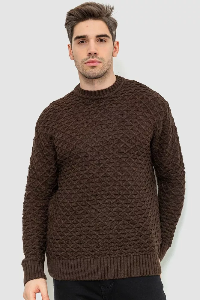 Купити Светр чоловічий, колір коричневий, 214R0001 - Фото №2
