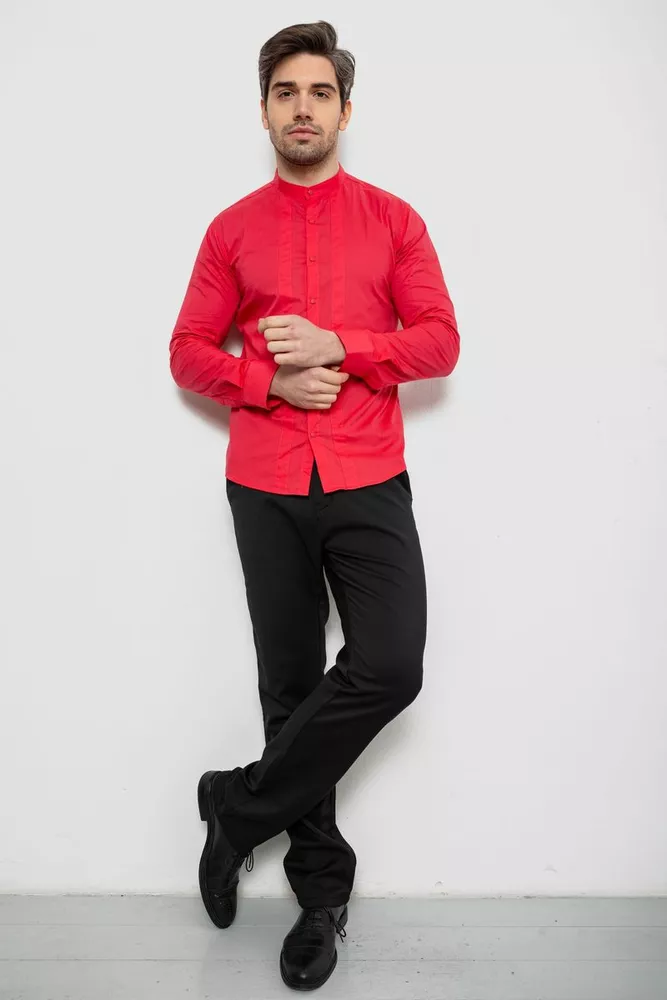 Купить Рубашка мужская однотонная  -уценка, цвет розовый, 186R2033-U - Фото №2