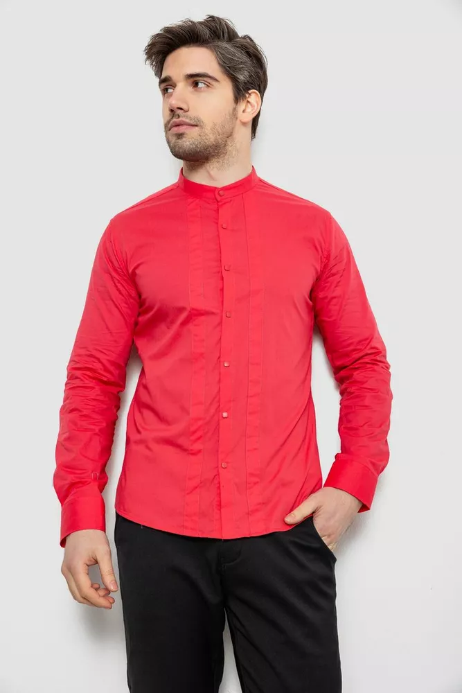 Купить Рубашка мужская однотонная  -уценка, цвет розовый, 186R2033-U - Фото №1