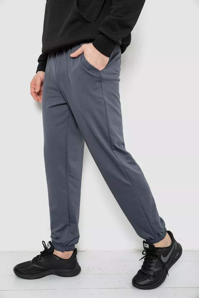 Купити Спортивні штани чоловічі двонитка, колір сірий, 241R8003 - Фото №3