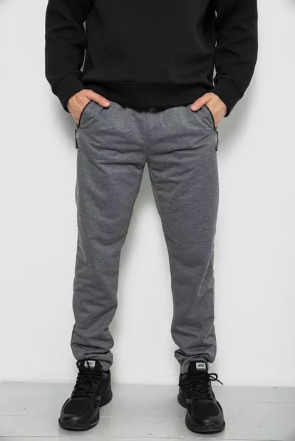 Спортивные штаны мужские однотонные, цвет серый, 244RY-440