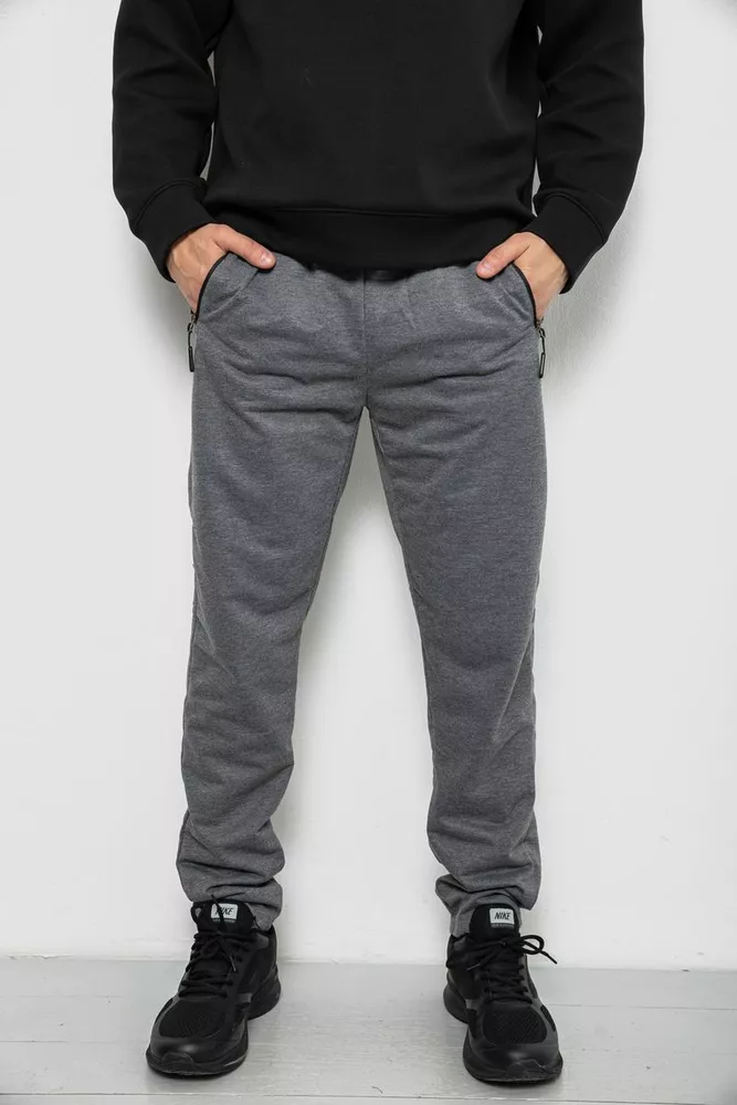 Купити Спортивні штани чоловічі однотонні, колір сірий, 244RY-440 - Фото №1