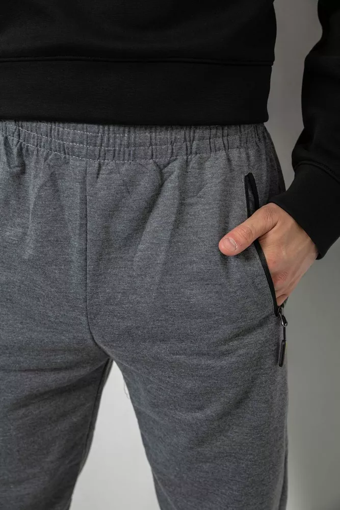 Купити Спортивні штани чоловічі однотонні, колір сірий, 244RY-440 - Фото №5